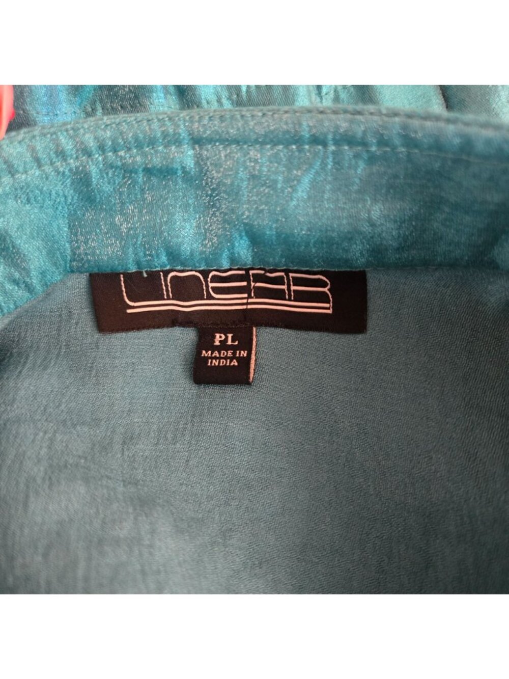 Vintage 90s Teal Blue Button-Up Drawstring Jacket Womens L Metallic Cropped - Picture 5 of 8